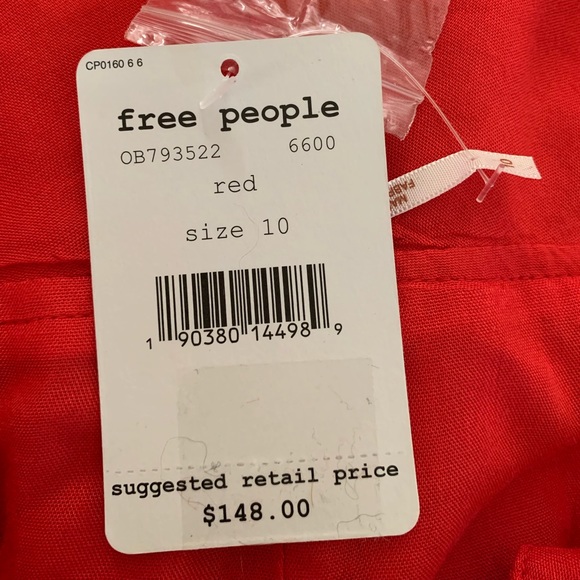 New Free People Feel The Sun Jumpsuit Red 10 - Picture 3 of 5